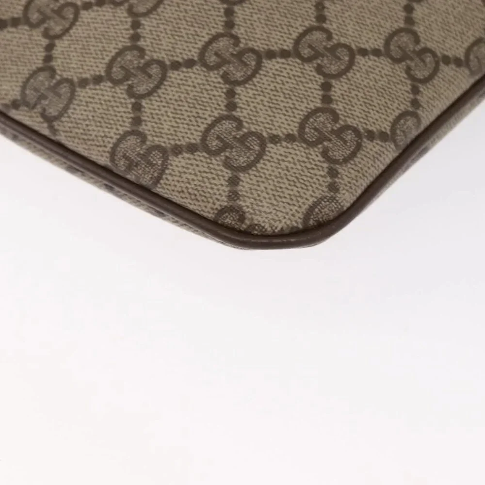 GUCCI GG Supreme Web Sherry Line Bag PVC Beige Gold 904 02 047 Auth ka922 - Picture 13 of 16